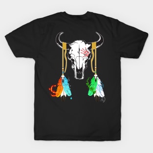 Bison Skull n' Elemental Feathers T-Shirt